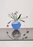David Hockney, PRETTY TULIPS, Original-Farblithographie auf genarbtem Velin