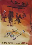 Jörg Immendorff, CAFÉ DEUTSCHLAND. WEG DAMIT!, Gouache und Dispersionsfarbe auf glattem weißen Papier