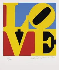 Love by Robert Indiana, Farbserigraphie auf dünnem Karton, sold Nov 2007