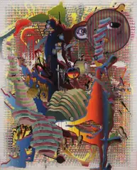 OHNE TITEL (SUNSPLOTCH) by Markus Oehlen, Lack auf Leinwand, sold Nov 2007