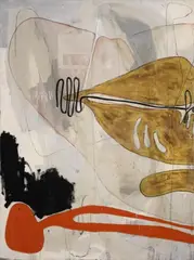 Markus Oehlen, OHNE TITEL (MUND), Öl und Kreide auf Leinwand