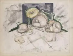 Claes Oldenburg, OHNE TITEL, Gouache, Kohle und Graphit auf schwerem chamoisfarbenen Velin