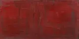 OHNE TITEL (RASTERBILD - ROT) by Otto Piene, Öl auf Leinwand, sold Nov 2007