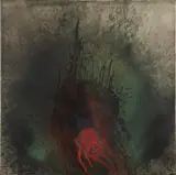 TIDAL GREEN by Otto Piene, Öl, Feuer und Rauch auf Leinwand, sold Nov 2007