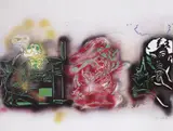 Samson and Delilah by Sigmar Polke, Farbiger Lichtdruck mit Stanzung über Farbserigraphie auf weißem Karton, sold Nov 2007