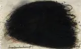 Arnulf Rainer, OHNE TITEL, Übermalung: Farbstifte, Kreide und Graphit auf chamoisfarbenem Papier mit linkem perforierten Rand