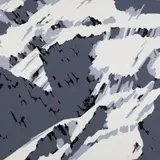 Gerhard Richter, SCHWEIZER ALPEN I, MOTIV B 2, Farbserigraphie in Schwarz und zwei Blaugrautönen auf Karton