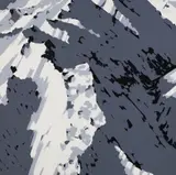 Gerhard Richter, SCHWEIZER ALPEN I, MOTIV A 2, Farbserigraphie in Schwarz und zwei Blaugrautönen auf Karton