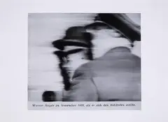 HERR HEYDE by Gerhard Richter, Offsetlithographie in zwei Schwarztönen auf Halbkarton, sold Nov 2007