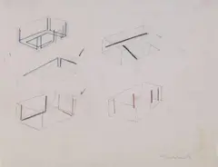 OHNE TITEL by Fred Sandback, Farbkreide und Bleistift auf Velin, sold Nov 2007