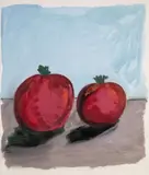 Thomas Schütte, OHNE TITEL, Acryl, Lack und Gouache auf chamoisfarbenem Papier