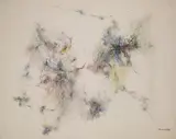 Bernard Schultze, OHNE TITEL, Farbstifte auf chamoisfarbenem Papier