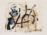 Fritz Winter, OHNE TITEL, Öl und Farbkreide auf chamoisfarbenem Papier
