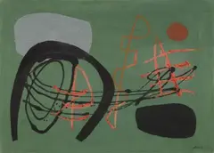 Ohne Titel by Fritz Winter, Öl auf Karton auf Holz, sold Nov 2007