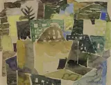 Kleine Stadt by Eduard Bargheer, Aquarell auf dünnem Papier, sold Nov 2007