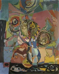 Komposition I by Curth Georg Becker, Öl auf Hartfaserplatte, sold Nov 2007