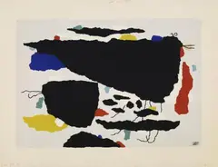 Willi Baumeister, Mo, Farbserigraphie auf festem gelblichen Papier
