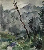 Charlotte Berend-Corinth, Waldlandschaft, Urfeld am Walchensee, Öl auf Leinwand