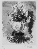 Georges Braque, Bouquet, Fleurs à l'aquarelle., Farblithographie nach einem Aquarell. Auf Velin