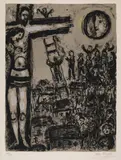 Marc Chagall, Crucifixion Grise, Original-Farblithographie auf Velin
