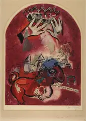Der Stamm Juda by Marc Chagall, Nach einer Vorlage von Chagall, als Farblithographie von Charles Sorlier ausgeführt. Auf Velin, sold Nov 2007