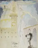 Florence by Salvador Dalí, Aquarell und Tuschfederzeichnung auf Velin, auf Karton aufgezogen, sold Nov 2007