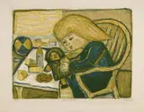 Otto Dix, Spielendes Kind, Original-Farblithographie auf Velin