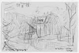 Lyonel Feininger, Das Reithaus, Weimar, 1923, Pencil drawing