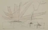 Ohne Titel (Fan-shaped Cloud) by Lyonel Feininger, Aquarell und Tuschfederzeichnung, sold Nov 2007