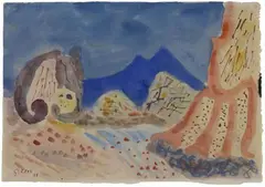 Werner Gilles, Monte Epomeo (Ischia), Aquarell
