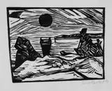 Sonnenaufgang by Erich Heckel, Original-Holzschnitt (Reiberdruck) auf Bütten, sold Nov 2007
