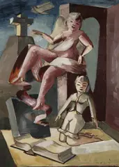 Marta Hegemann, Figurenkomposition, Öl auf dünnerem Malkarton
