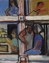Das Fensterkreuz by Bruno Krauskopf, Öl auf Malkarton, sold Nov 2007