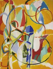 André Lanskoy, Composition, Tempera auf Halbkarton
