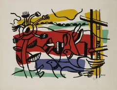 Composition aux deux oiseaux by Fernand Léger, Original-Farblithographie auf Velin, sold Nov 2007