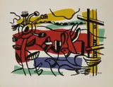 Fernand Léger, Composition aux deux oiseaux, Original-Farblithographie auf Velin
