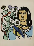 Fernand Léger, La Femme et la Fleur, Original-Farblithographie auf Velin