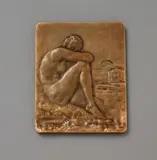 Wilhelm Lehmbruck, Hockende Frau vor Landschaft/Goldenes Hochzeitspaar Rudolf und Elisabeth Frowein