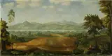 Carlo Mense, Blick auf das Siebengebirge, Öl auf dünner Leinwand
