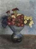 Blumenstrauß by Otto Modersohn, Öl auf Holz, sold Nov 2007