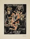 Max Pechstein, Unser tägliches Brot gieb uns heute, Original-Holzschnitt, aquarelliert, auf Velin