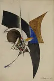 Alexander Rodtschenko, Ohne Titel, Gouache und Tuschfeder auf chamoisfarbenem glatten Papier
