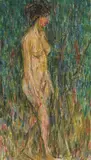 Mädchenakt im Freien by Christian Rohlfs, Öl und Kreide auf Leinwand, sold Nov 2007