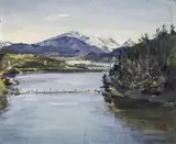 Kurt Schwitters, Norwegische Landschaft, Öl auf Sperrholzplatte
