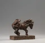 Shetlandpony im Wind by Renée Sintenis, Bronzeplastik. Höhe 7 cm, auf Marmorsockel, sold Nov 2007