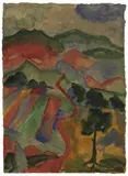Eberhard Viegener, Weg in die Berge, Aquarell über Tuschfederzeichnung auf festem Bütten
