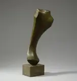 Seff Weidl, Grüner Torso, Bronzeplastik. Höhe 52 cm, auf braunen Marmorsockel