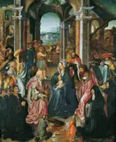 Antwerp School, ANBETUNG DER KÖNIGE., Öl auf Holz (parkettiert)