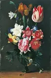 Jan Anton van der Baren, BLUMENSTILLLEBEN., Öl auf Leinwand (doubliert)