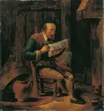 LESENDER MANN. by zugeschrieben Quiringh van Brekelenkam, Monogrammiert und datiert oben rechts: QB 1665. Öl auf Holz, sold Nov 2007